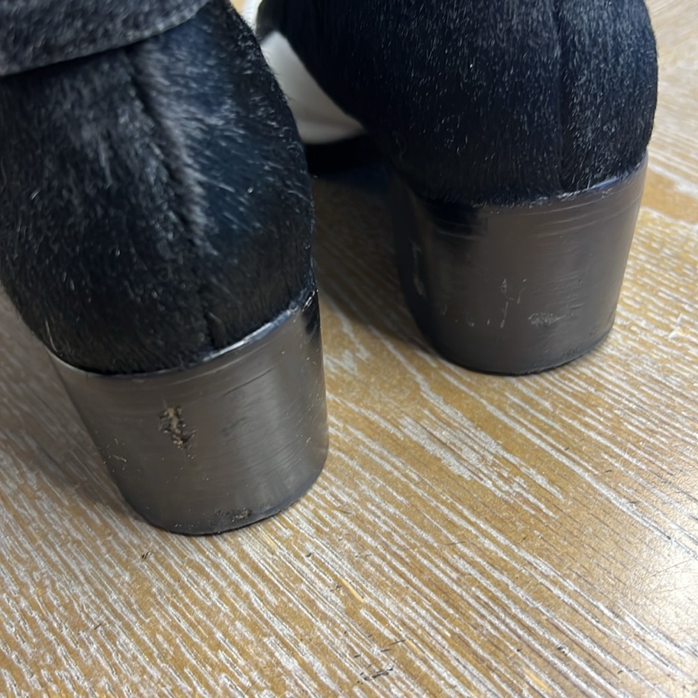 Alexander Wang Black & White Calf-Hair Cara Boots - Picture 10 of 13